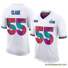 Youth Kansas City Chiefs Frank Clark White Game Super Bowl Lvii Kcc216 Jersey C1762